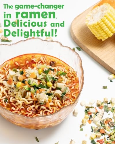 Dried Ramen Toppings Vegetable Mix 14oz, 12 Veggie Blend with Added Superfood Goji, Dehydrated Vegetables Flakes for Ramen Noodles, Gluten-Free, No MS