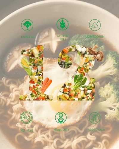 Dried Ramen Toppings Vegetable Mix 14oz, 12 Veggie Blend with Added Superfood Goji, Dehydrated Vegetables Flakes for Ramen Noodles, Gluten-Free, No MS