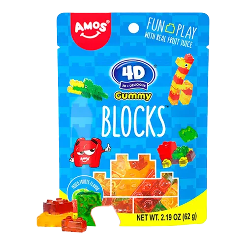 Gomitas  - Bloques 4D - Frutas 62 Gr