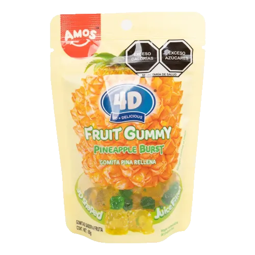 [6936756275550] Gomitas - Piña 4D Rellenas - Piña 65 gr