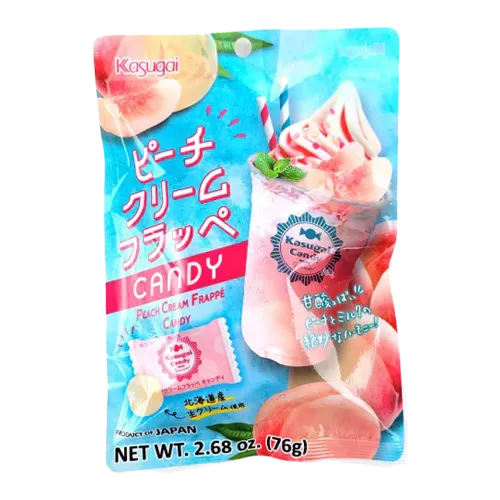 Kasugai Caramelo - Frappe de durazno con crema 76 gr