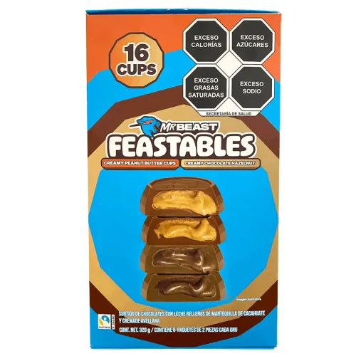 [421061714968606] Mr Beast Feastables Cups Surtido de Chocolates Rellenos - 320 g