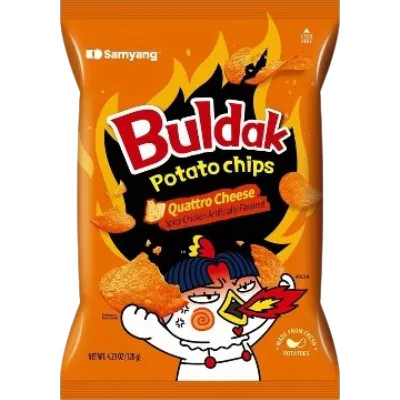 [192699000703] Buldak Potato Chips - Cuatro Queso - 120 gr
